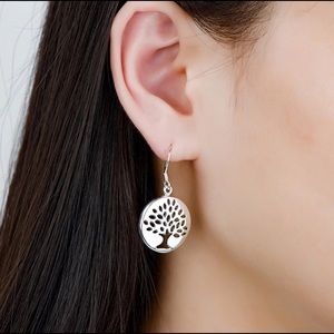 Sterling silver plated “tree of life” earrings